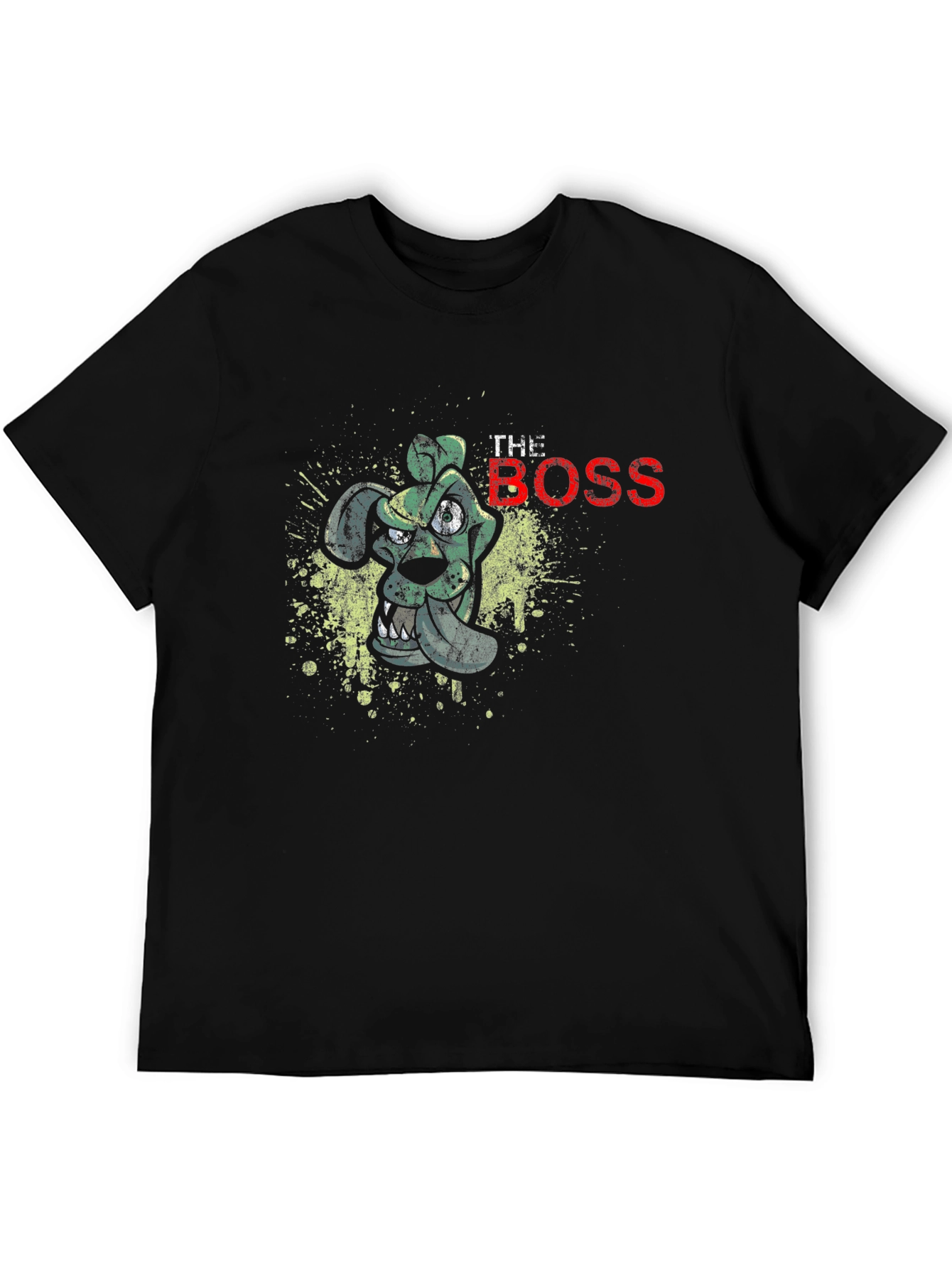 The Boss Cartoon Dog Black Graphic T-Shirt