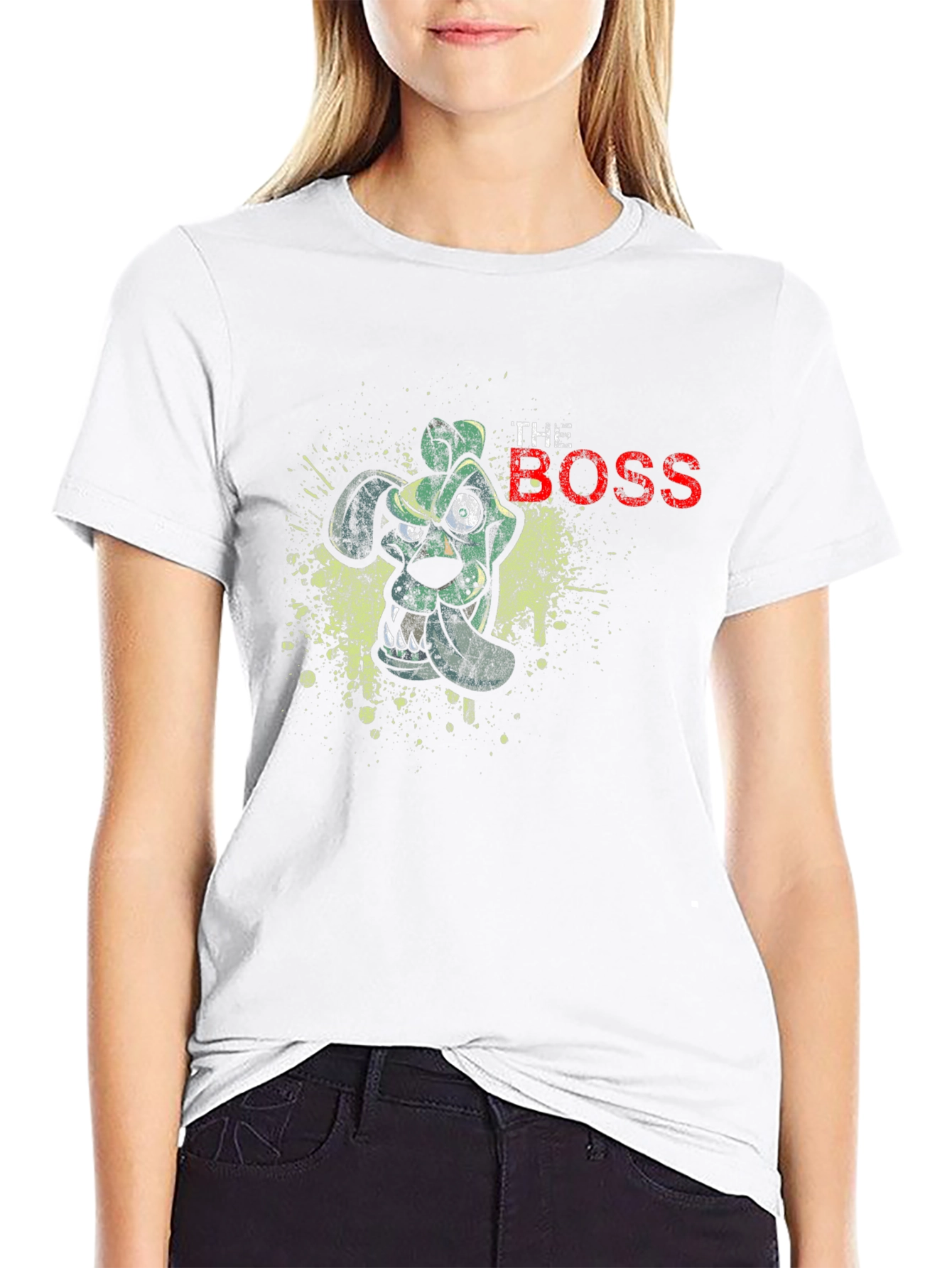 The Boss Cartoon Dog Black Graphic T-Shirt