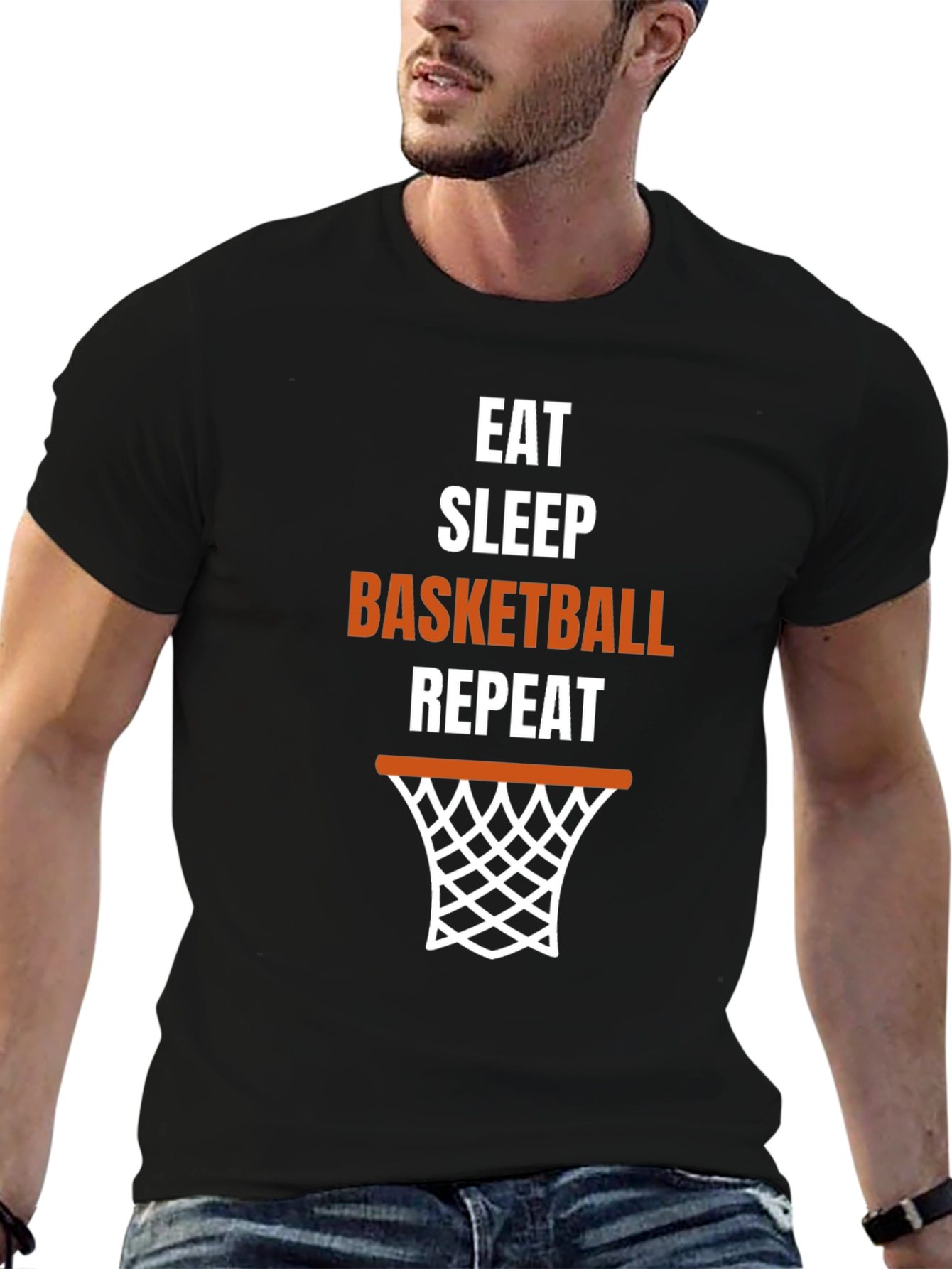 Eat Sleep Basketball Repeat Graphic T-Shirt