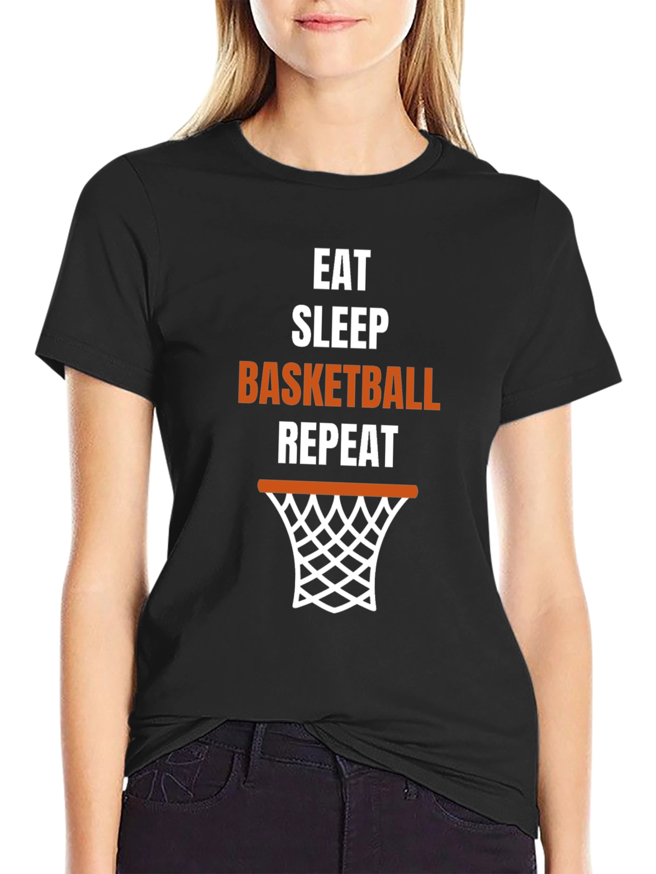 Eat Sleep Basketball Repeat Graphic T-Shirt