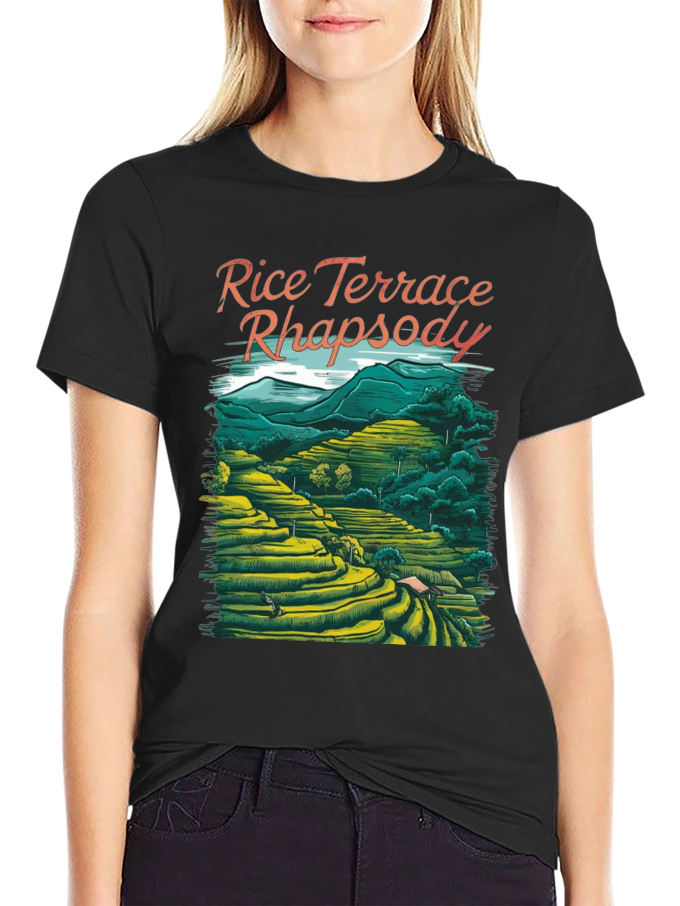 Rice Terrace Rhapsody Black Graphic Tee