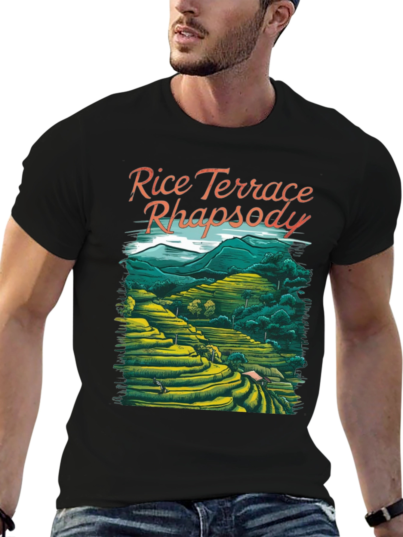 Rice Terrace Rhapsody Black Graphic Tee