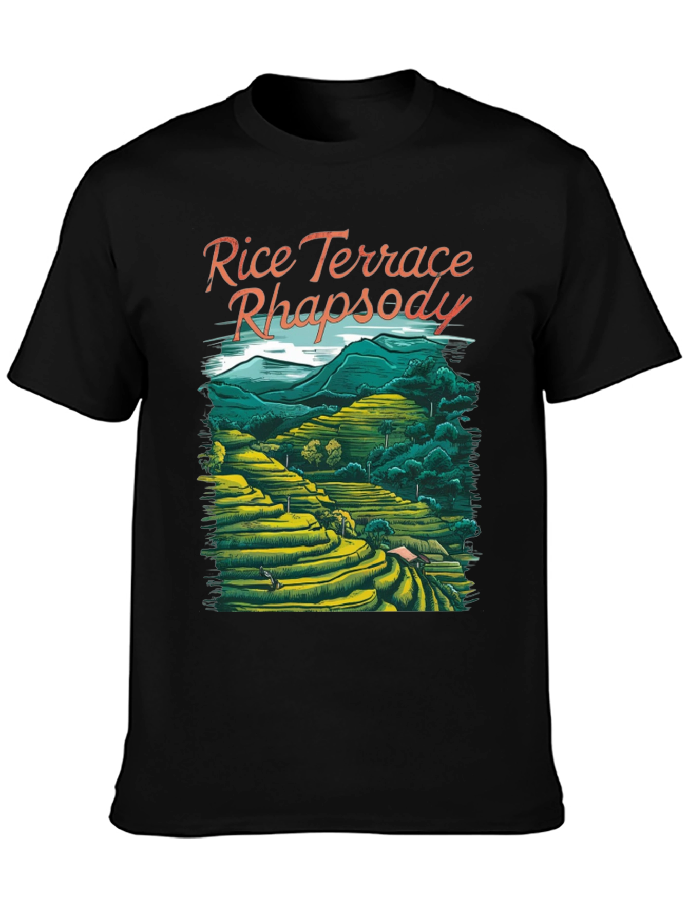 Rice Terrace Rhapsody Black Graphic Tee