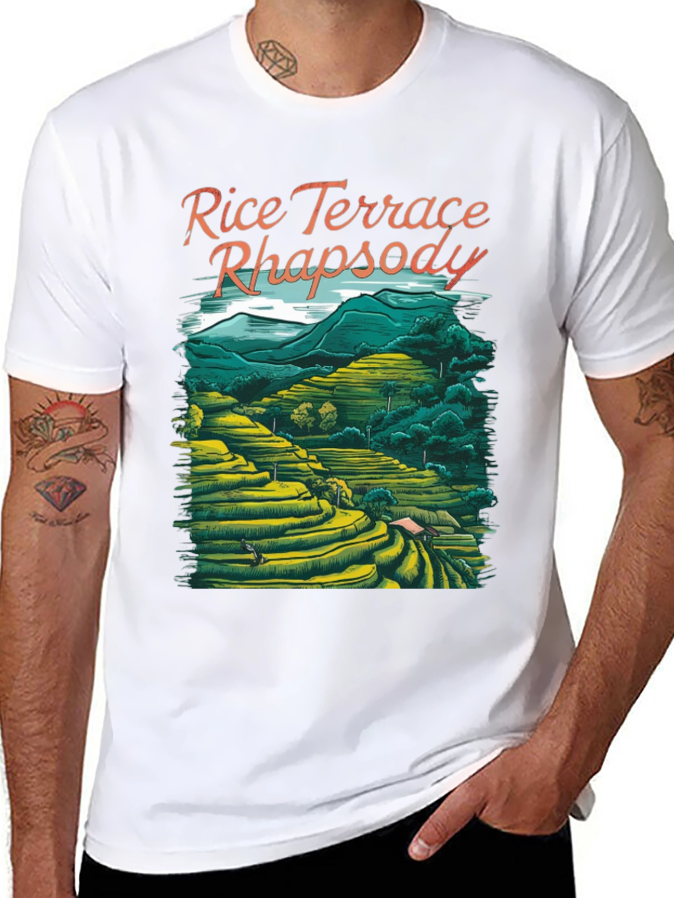 Rice Terrace Rhapsody Black Graphic Tee