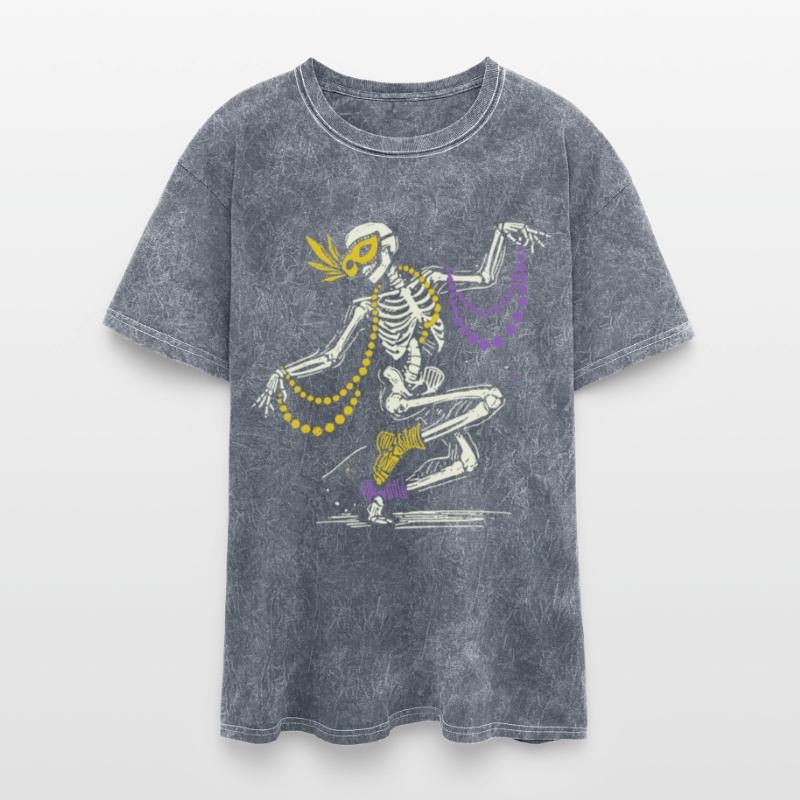 Mardi Gras Skeleton Dance Beads Mask Fun