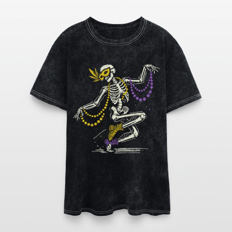 Mardi Gras Skeleton Dance Beads Mask Fun