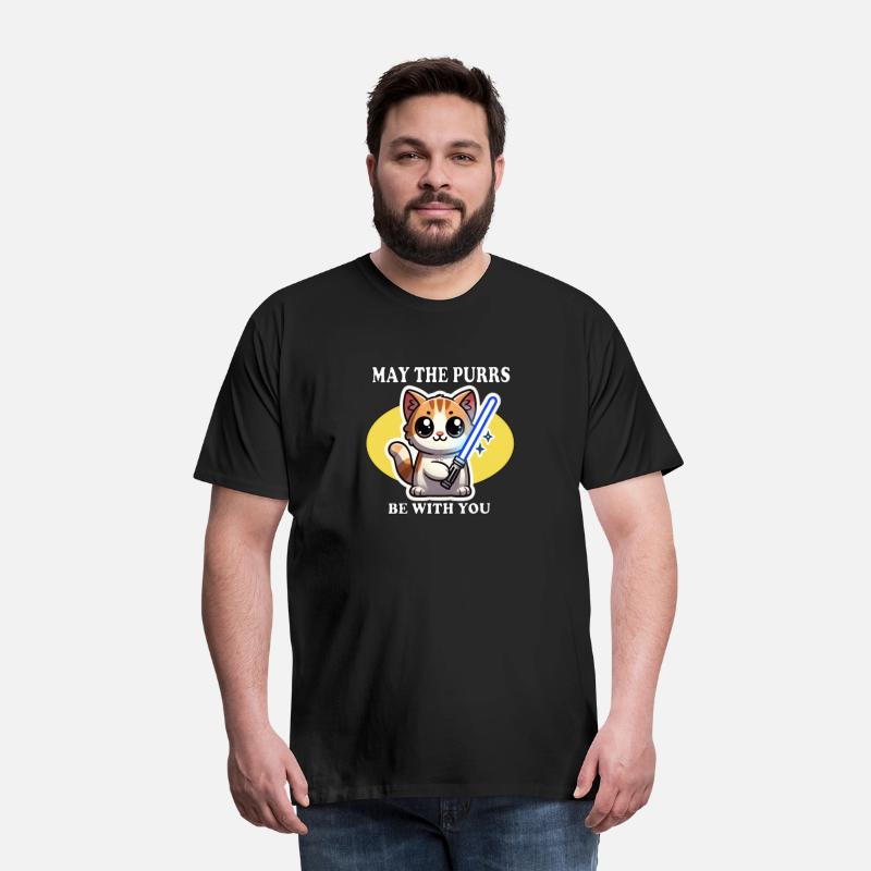 May the Purrs Be With You – Cat Lightsaber T-Shirt