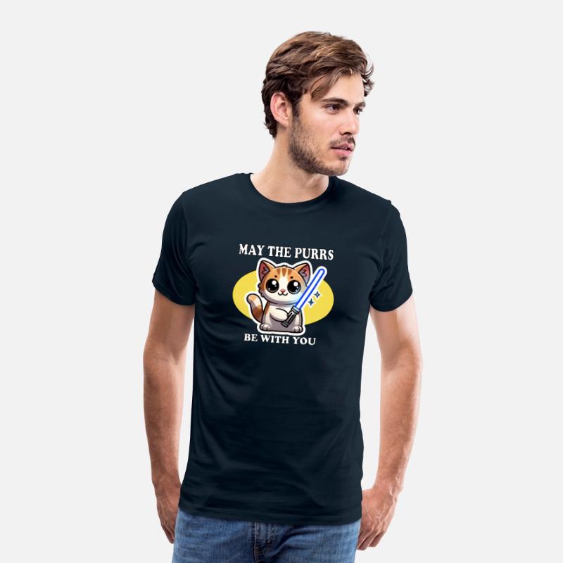 May the Purrs Be With You – Cat Lightsaber T-Shirt