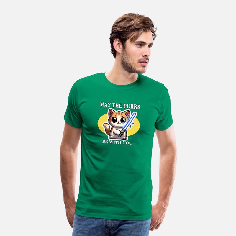 May the Purrs Be With You – Cat Lightsaber T-Shirt