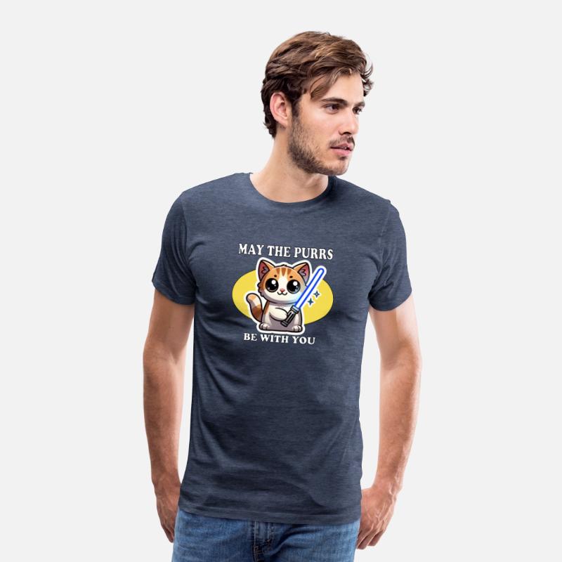 May the Purrs Be With You – Cat Lightsaber T-Shirt