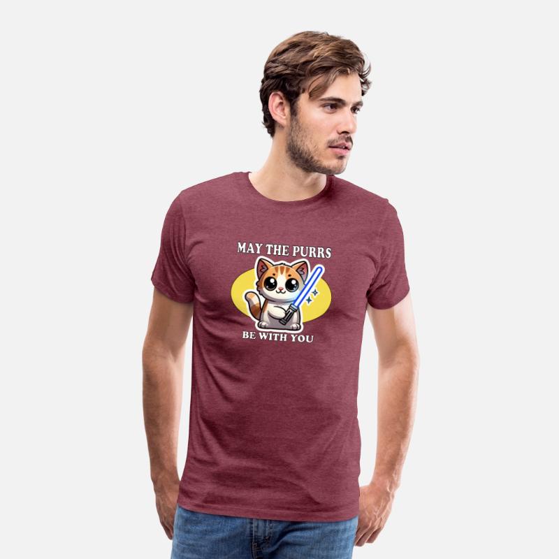 May the Purrs Be With You – Cat Lightsaber T-Shirt