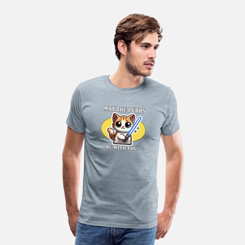 May the Purrs Be With You – Cat Lightsaber T-Shirt