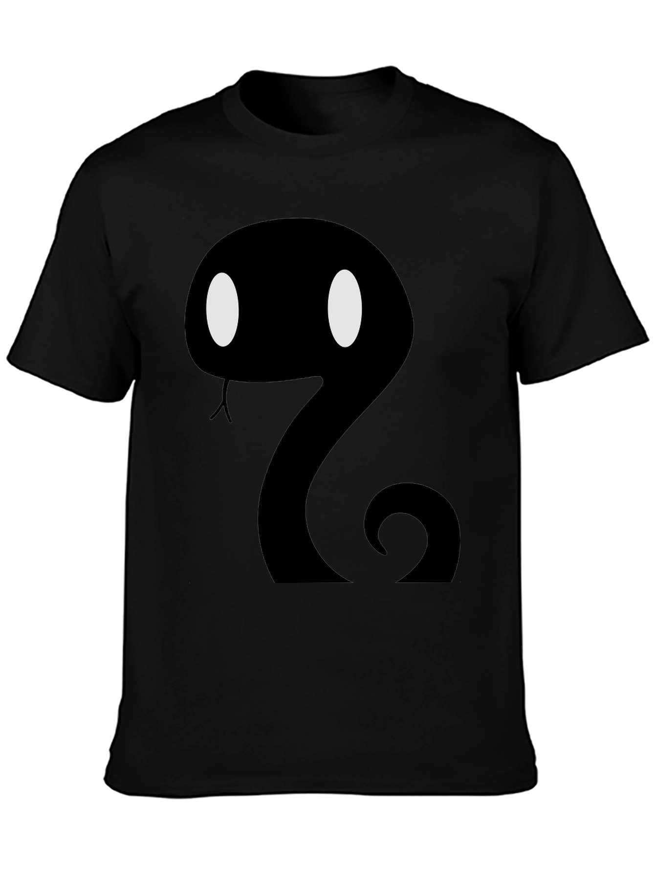 Cartoon Snake Graphic Tee - Mens Black T-Shirt