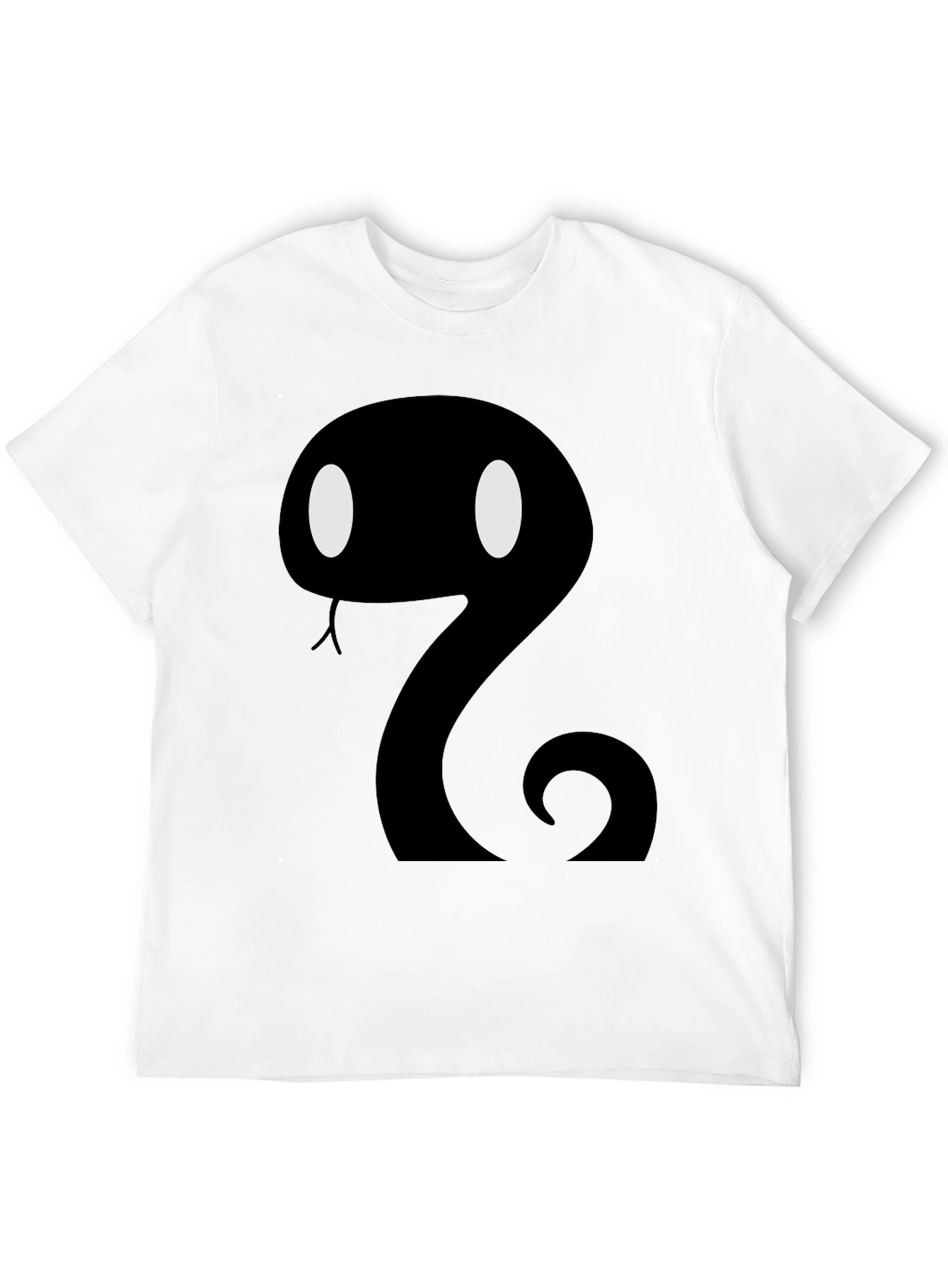 Cartoon Snake Graphic Tee - Mens Black T-Shirt