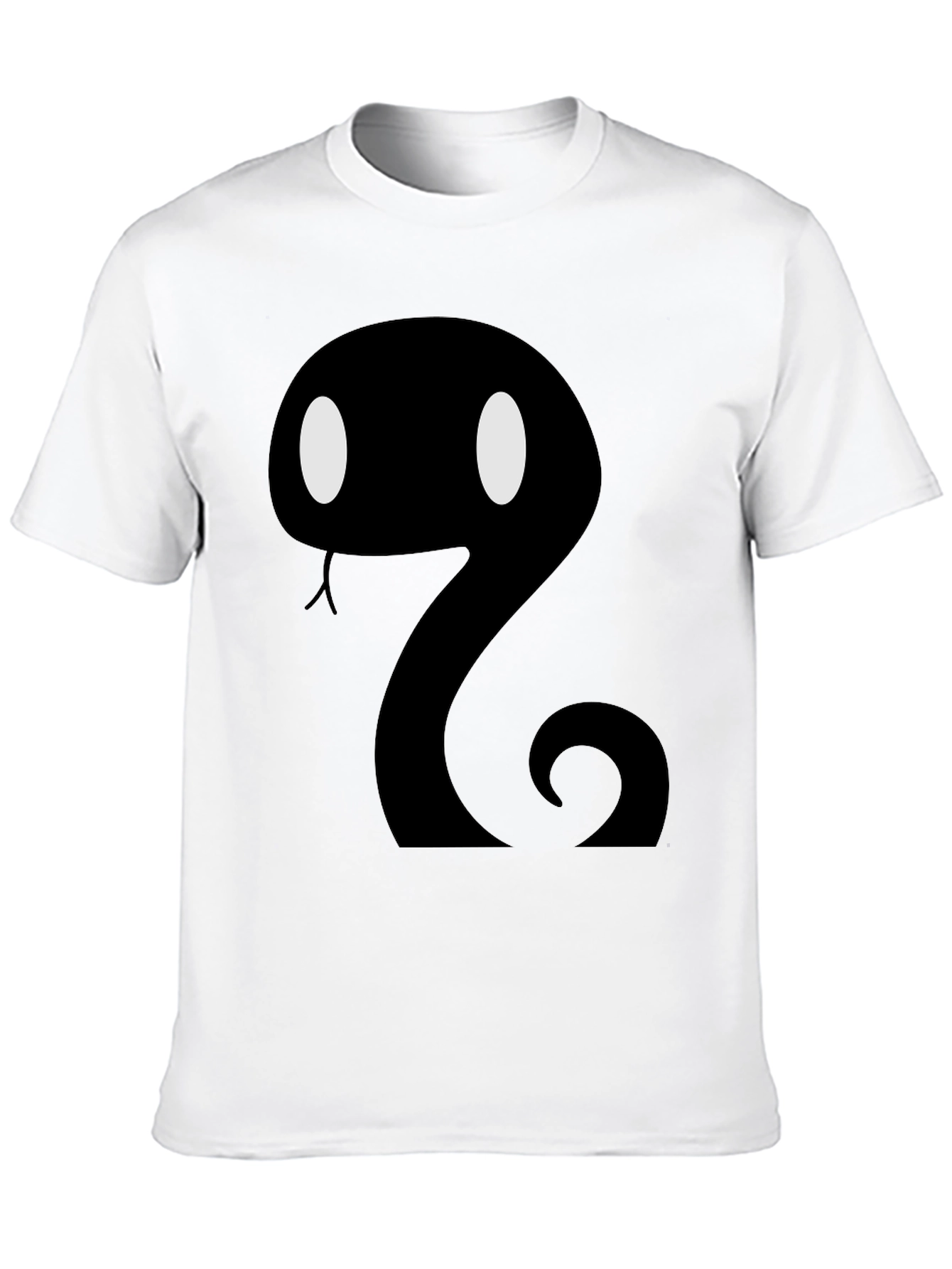 Cartoon Snake Graphic Tee - Mens Black T-Shirt
