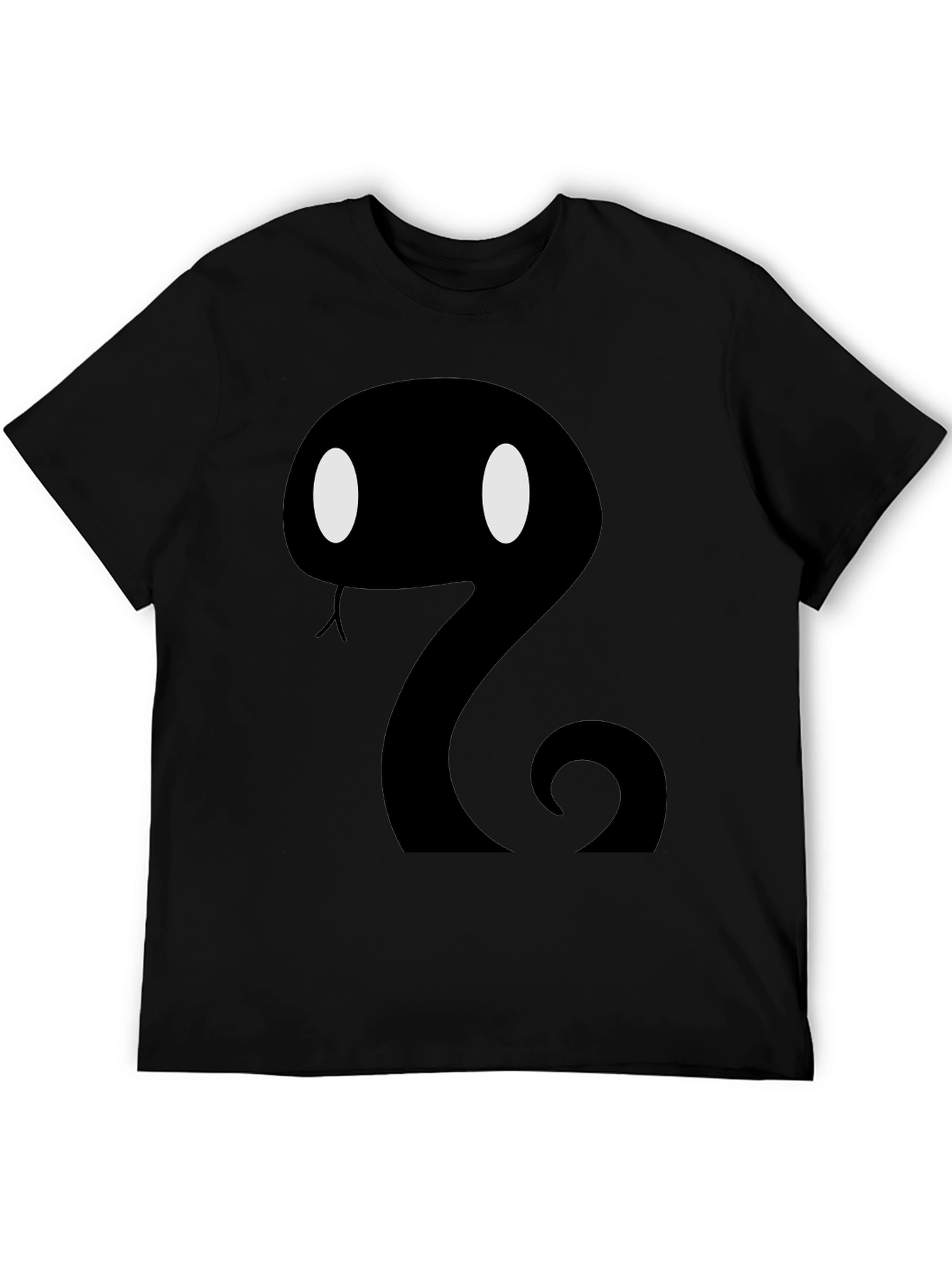 Cartoon Snake Graphic Tee - Mens Black T-Shirt