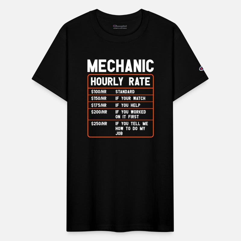 Mechanic Hourly Rate Funny Car mechanic Saying