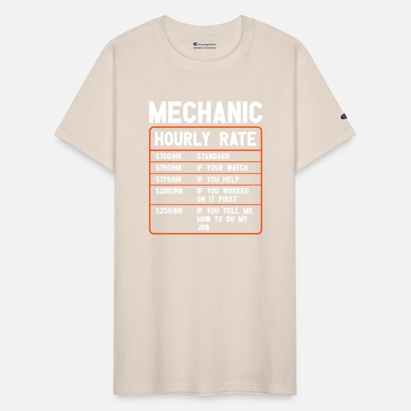 Mechanic Hourly Rate Funny Car mechanic Saying