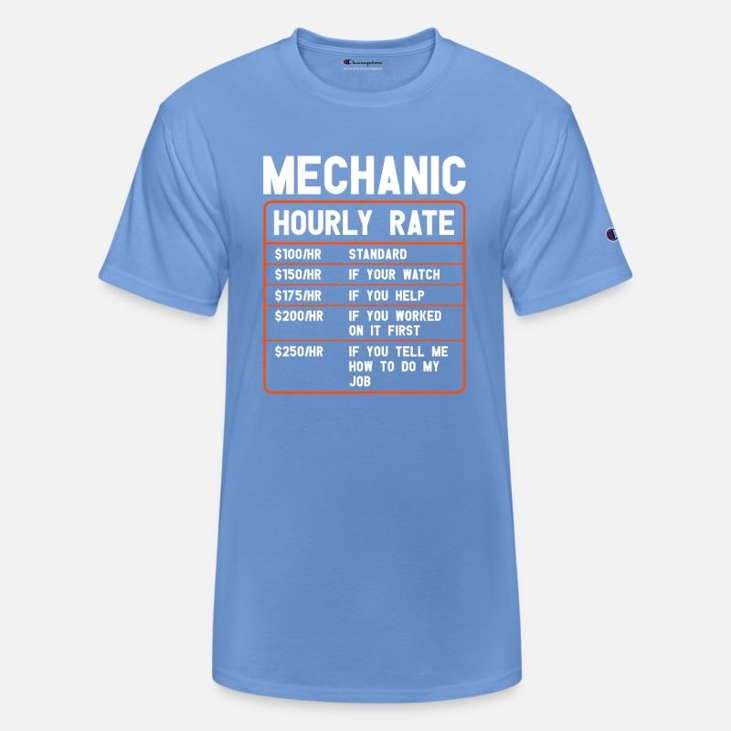 Mechanic Hourly Rate Funny Car mechanic Saying