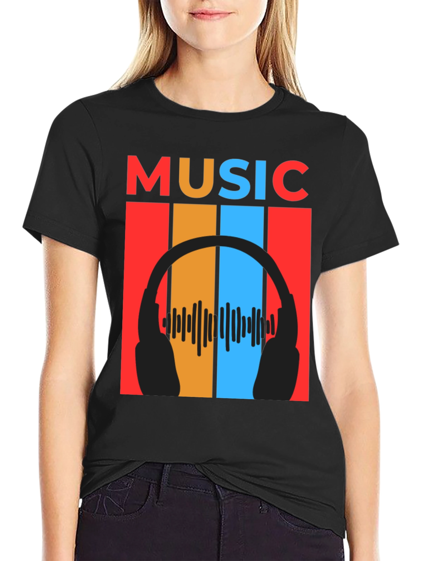 Retro Music Headphones Graphic Tee