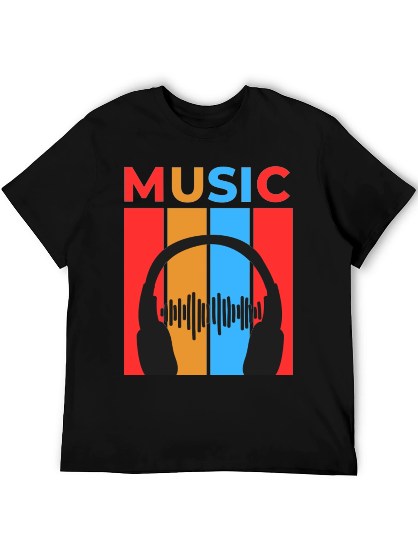 Retro Music Headphones Graphic Tee
