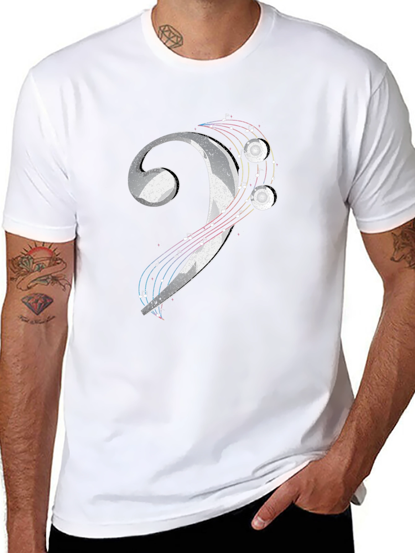 Bass Clef Music T-Shirt - Graphic Print