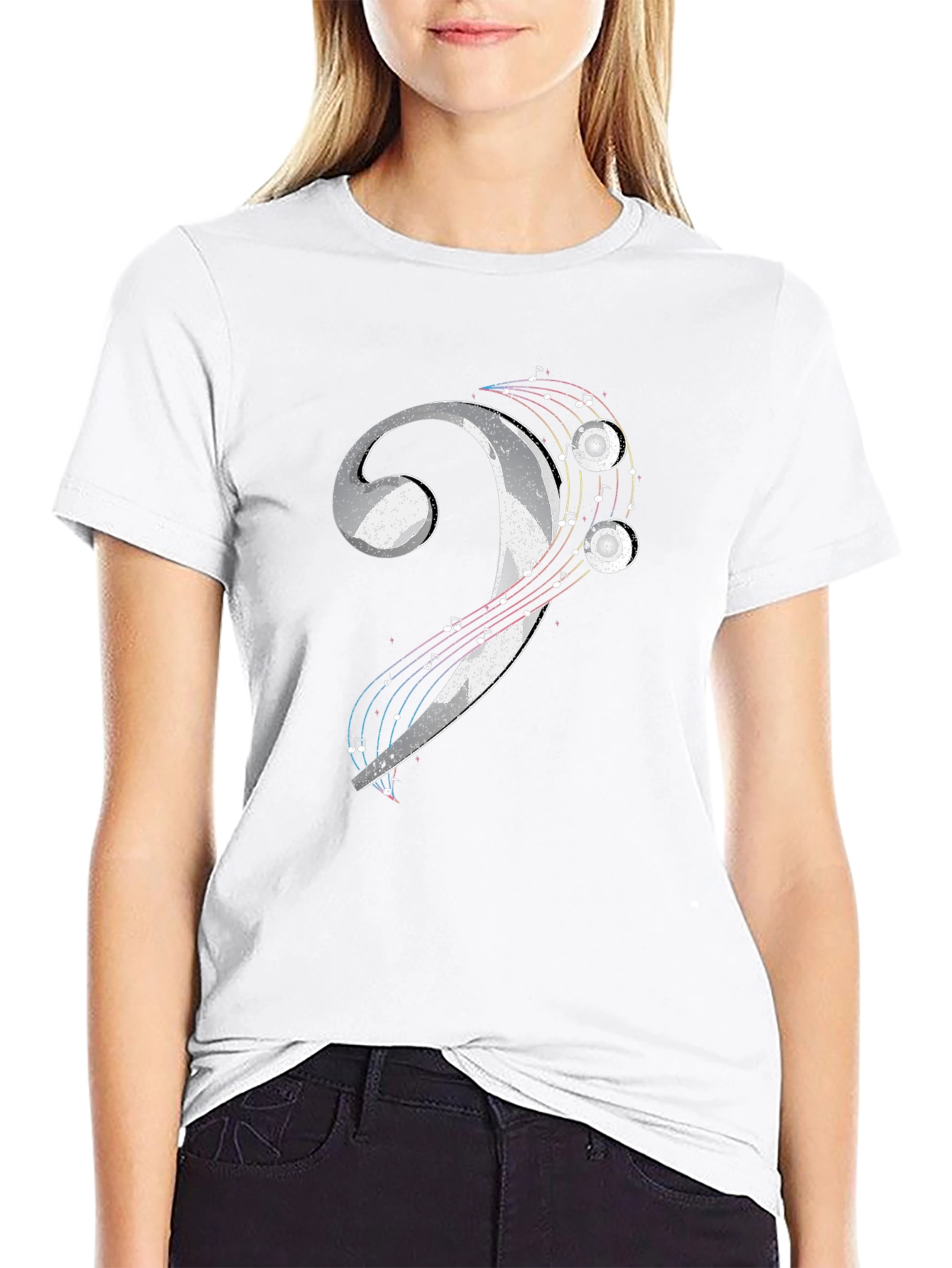 Bass Clef Music T-Shirt - Graphic Print