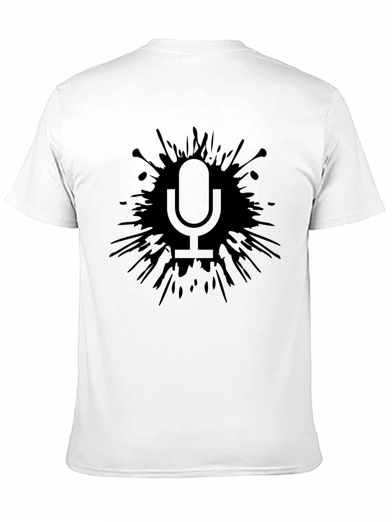 Abstract Microphone Graphic Tee - Black