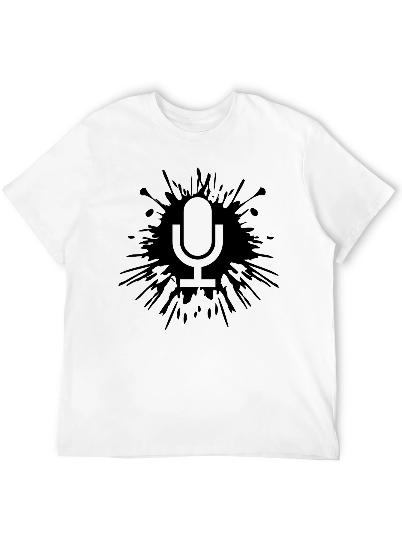 Abstract Microphone Graphic Tee - Black