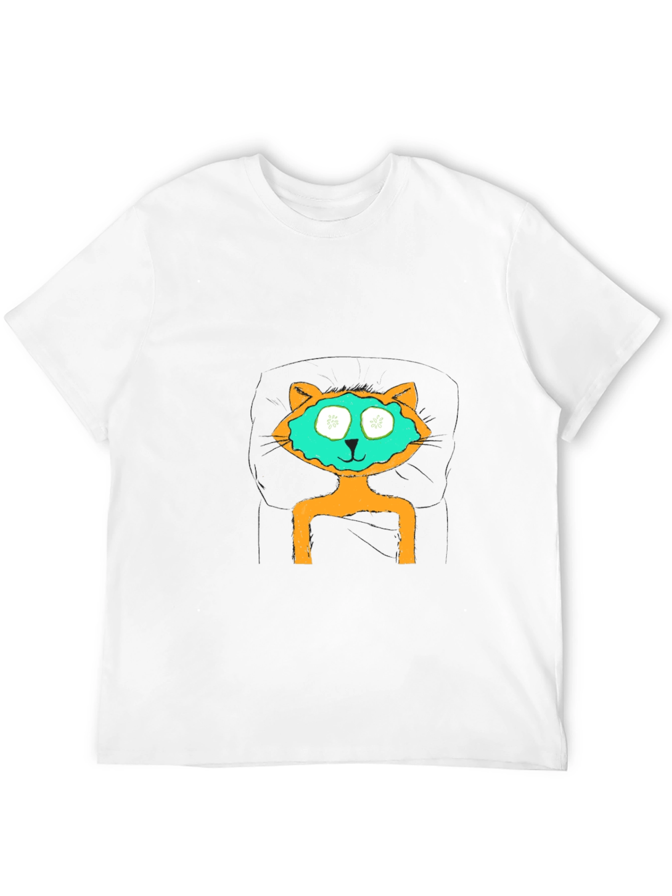 Relaxing Cat T-Shirt - Black Cotton Tee