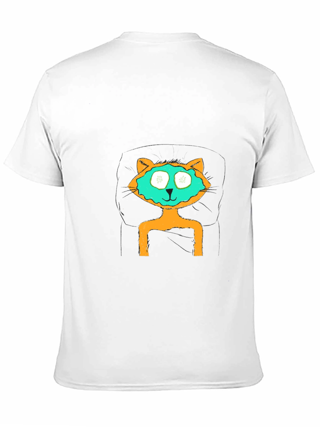 Relaxing Cat T-Shirt - Black Cotton Tee