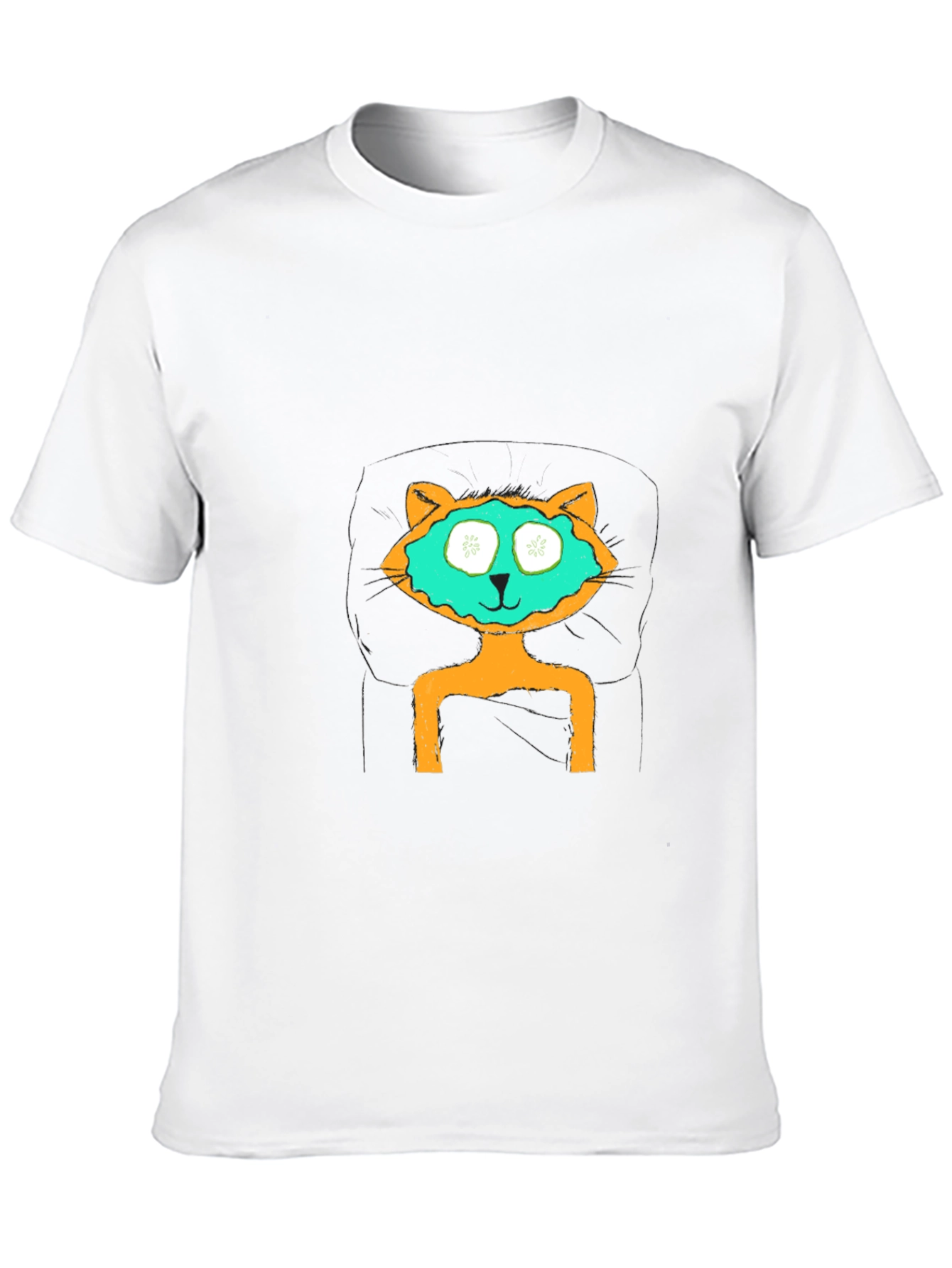 Relaxing Cat T-Shirt - Black Cotton Tee