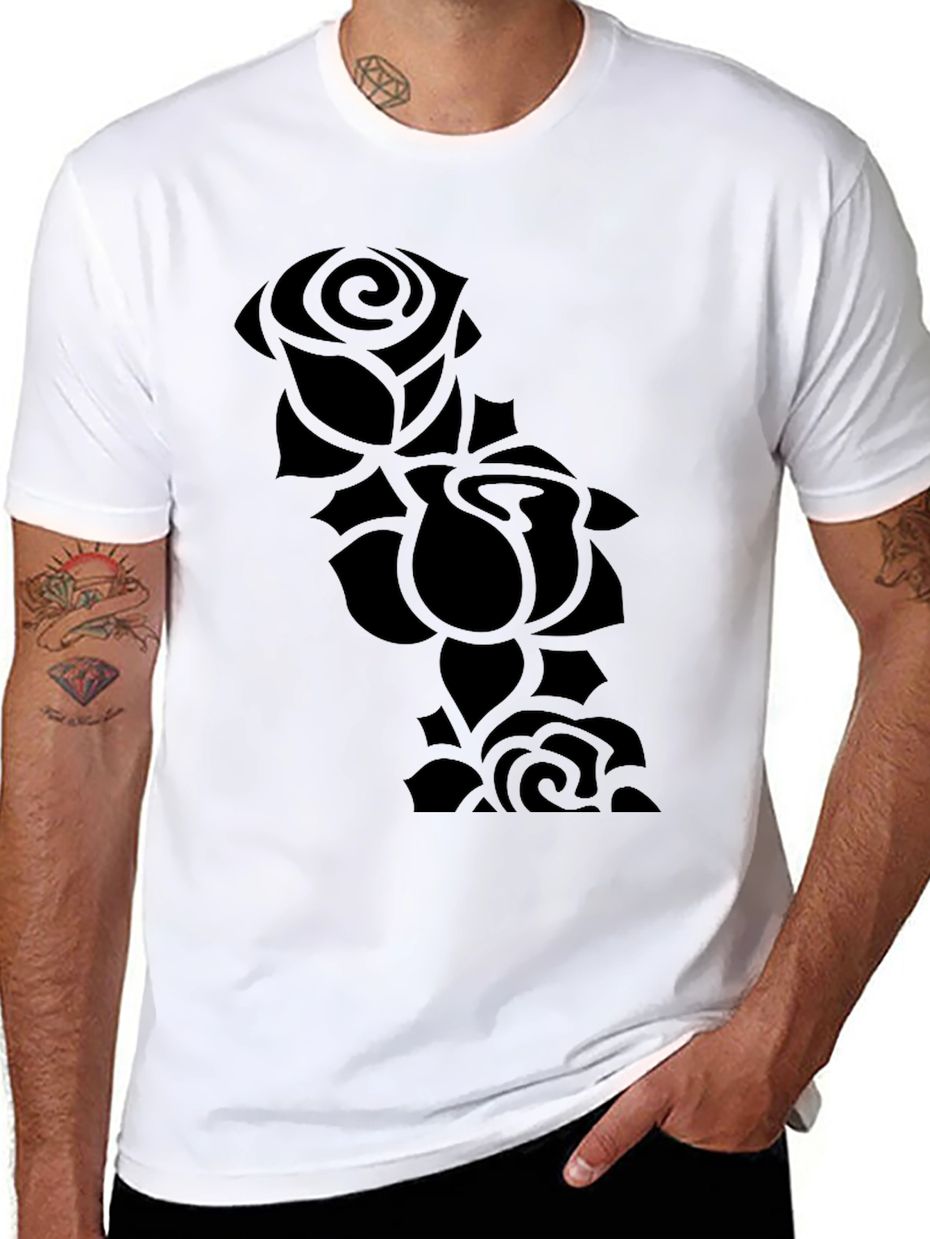 Black Rose Silhouette T-Shirt