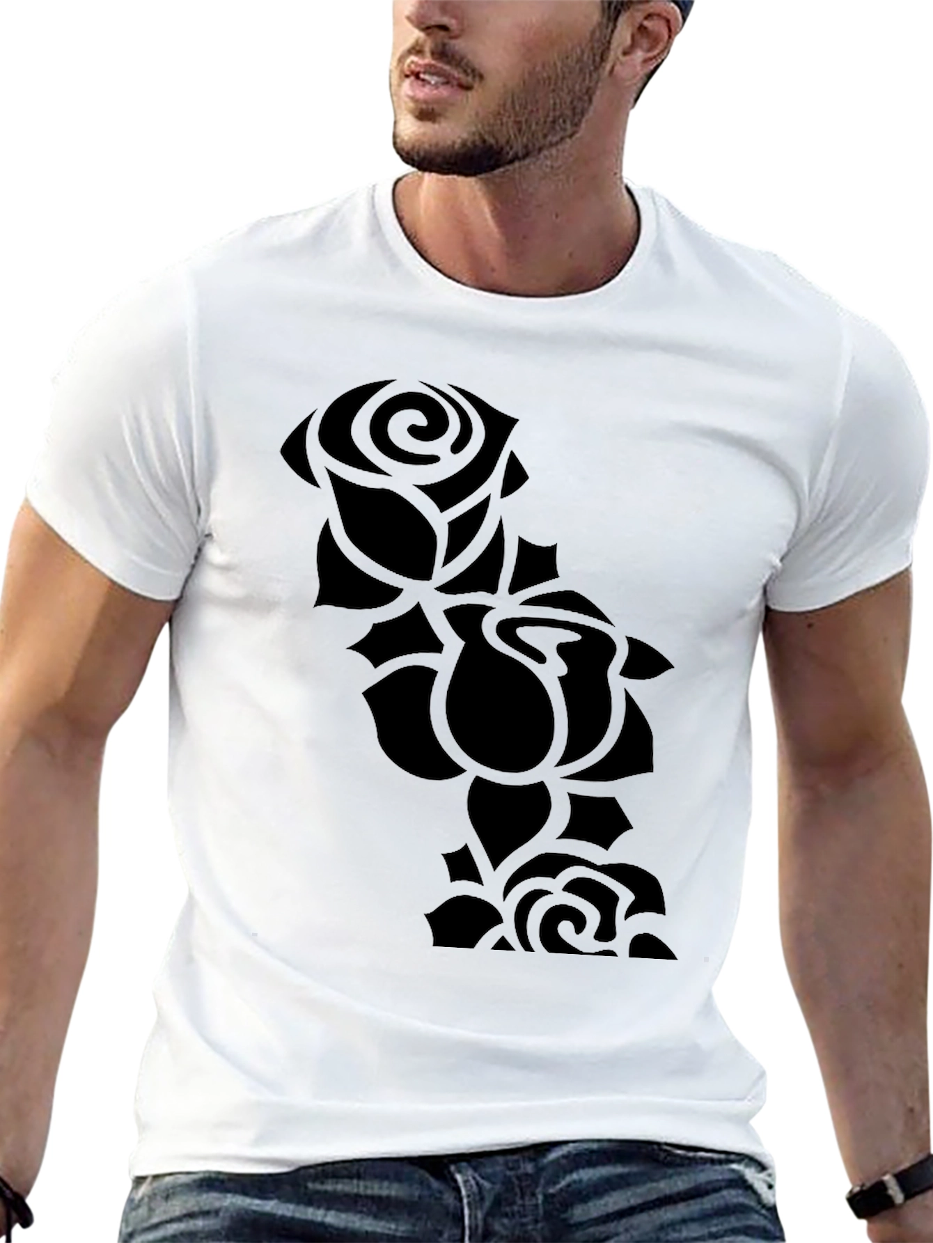Black Rose Silhouette T-Shirt