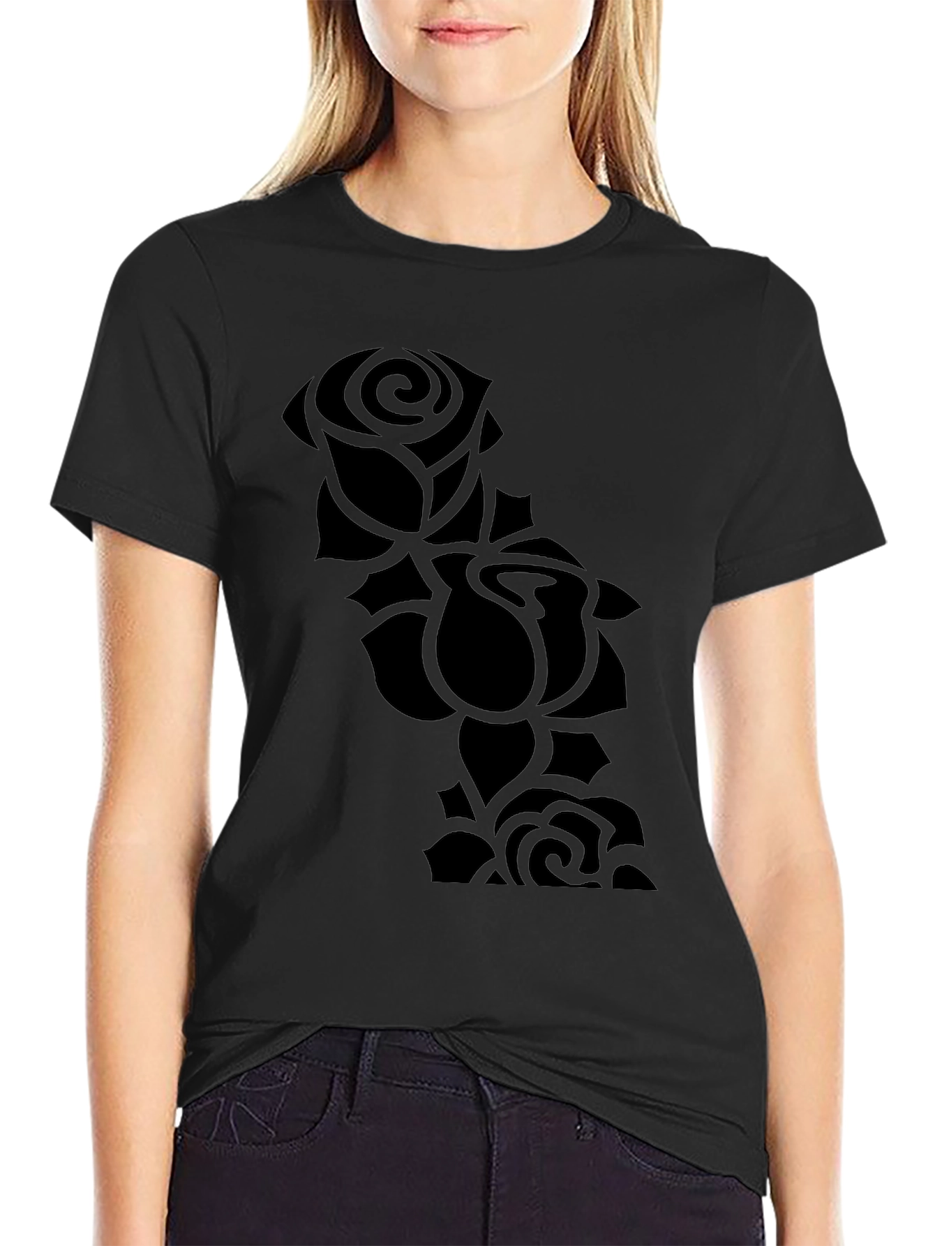 Black Rose Silhouette T-Shirt