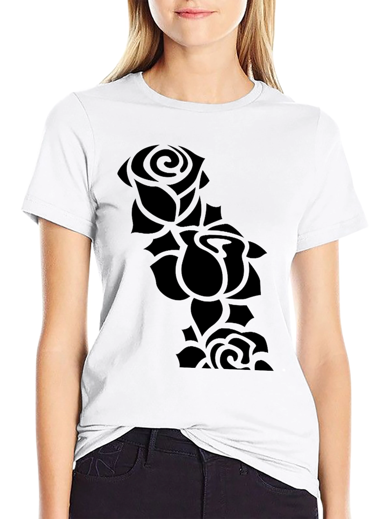 Black Rose Silhouette T-Shirt