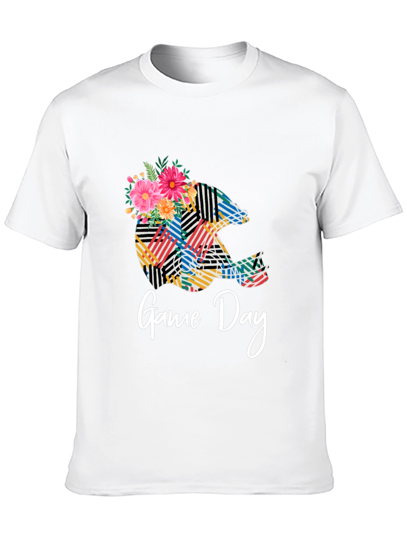 Game Day Floral Helmet T-Shirt
