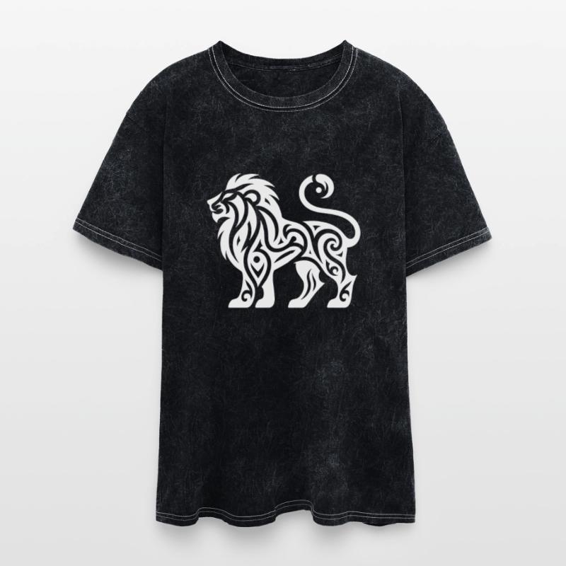 Mighty Tribal Lion With Mane Tattoo Style