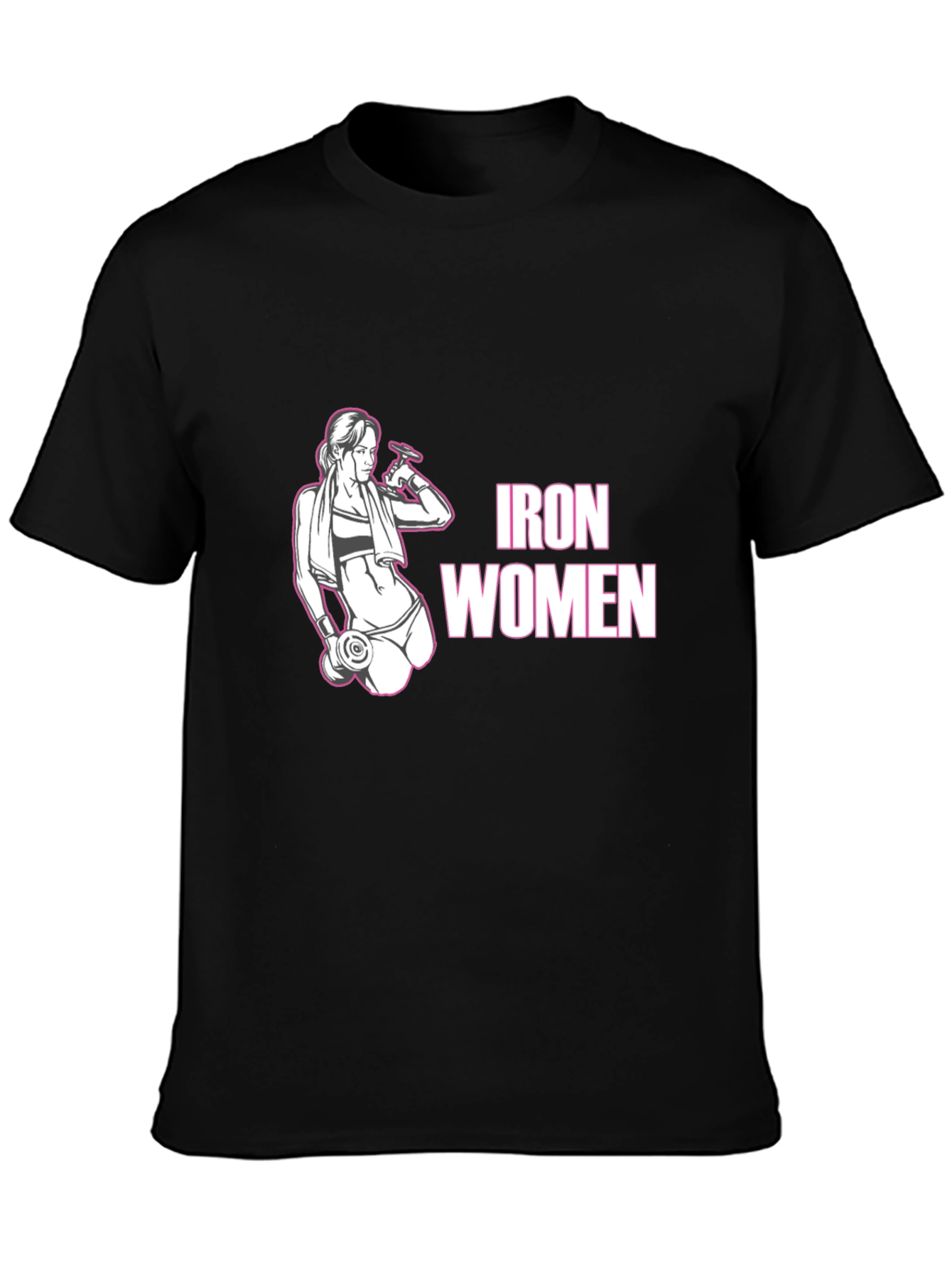 Iron Women Black Graphic T-Shirt