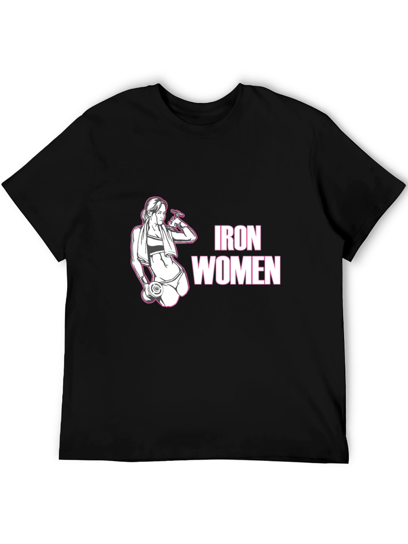 Iron Women Black Graphic T-Shirt