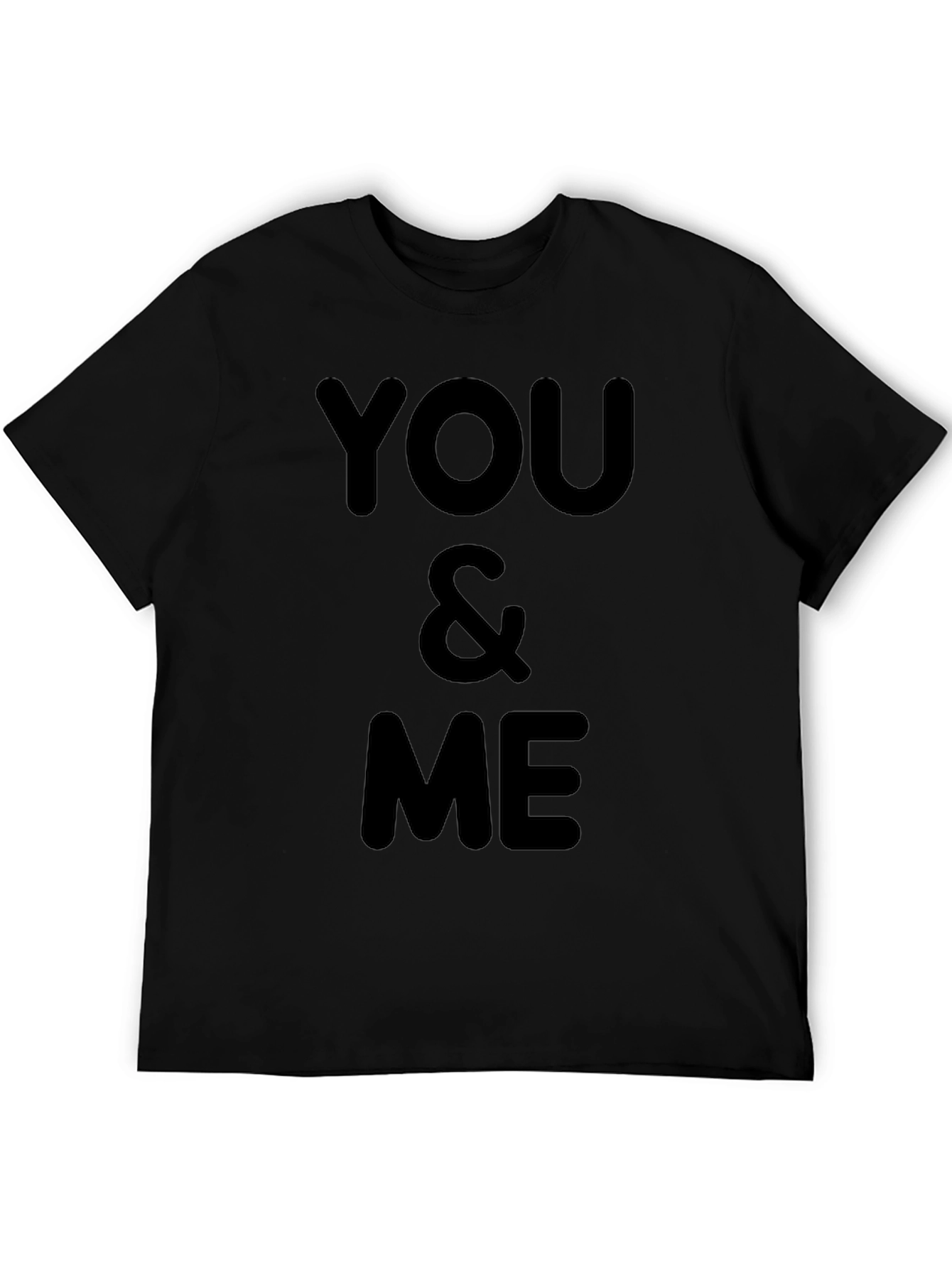 You & Me Graphic Tee - Black Casual T-Shirt