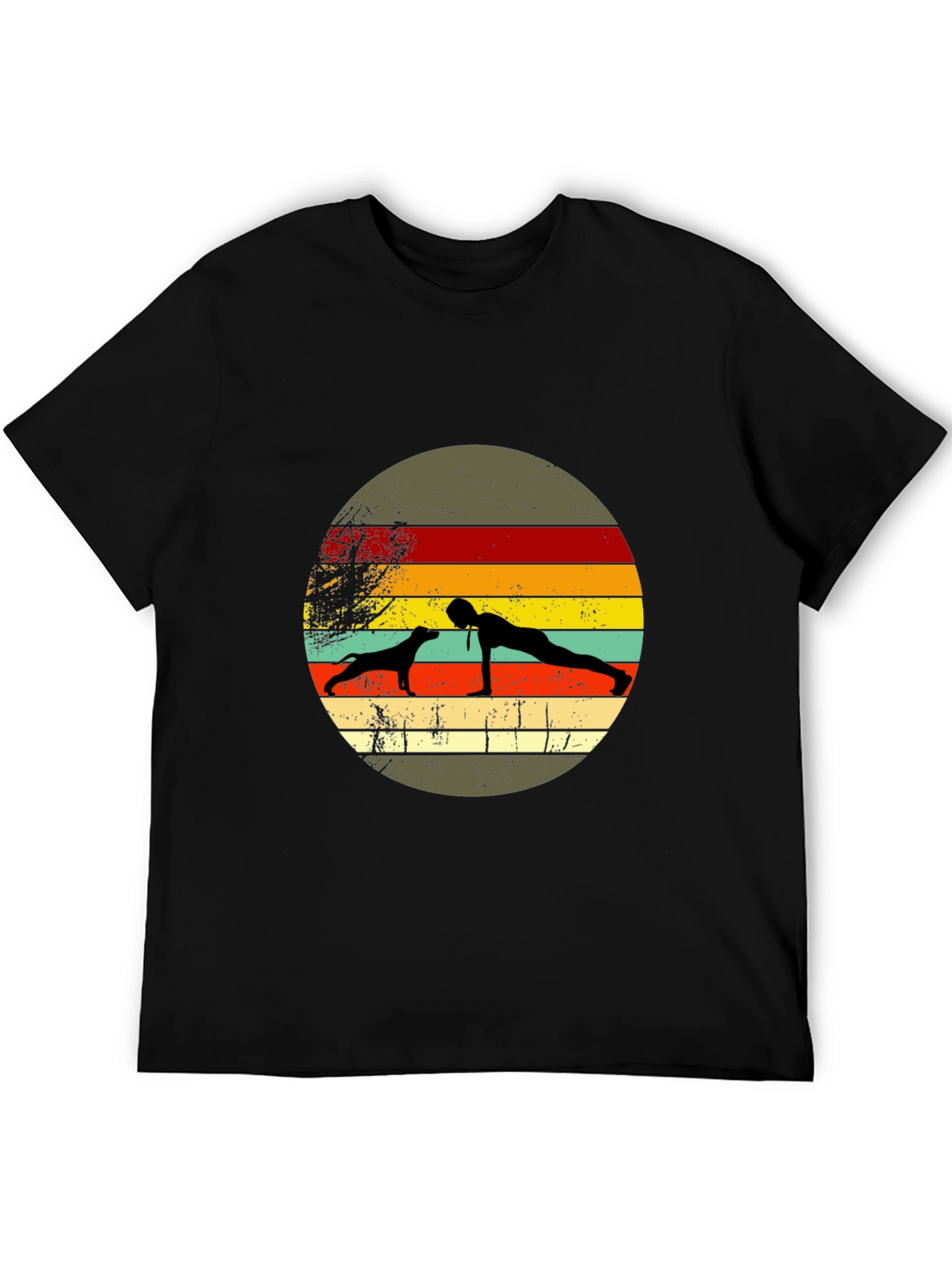 Dog Yoga Sunset Graphic Tee