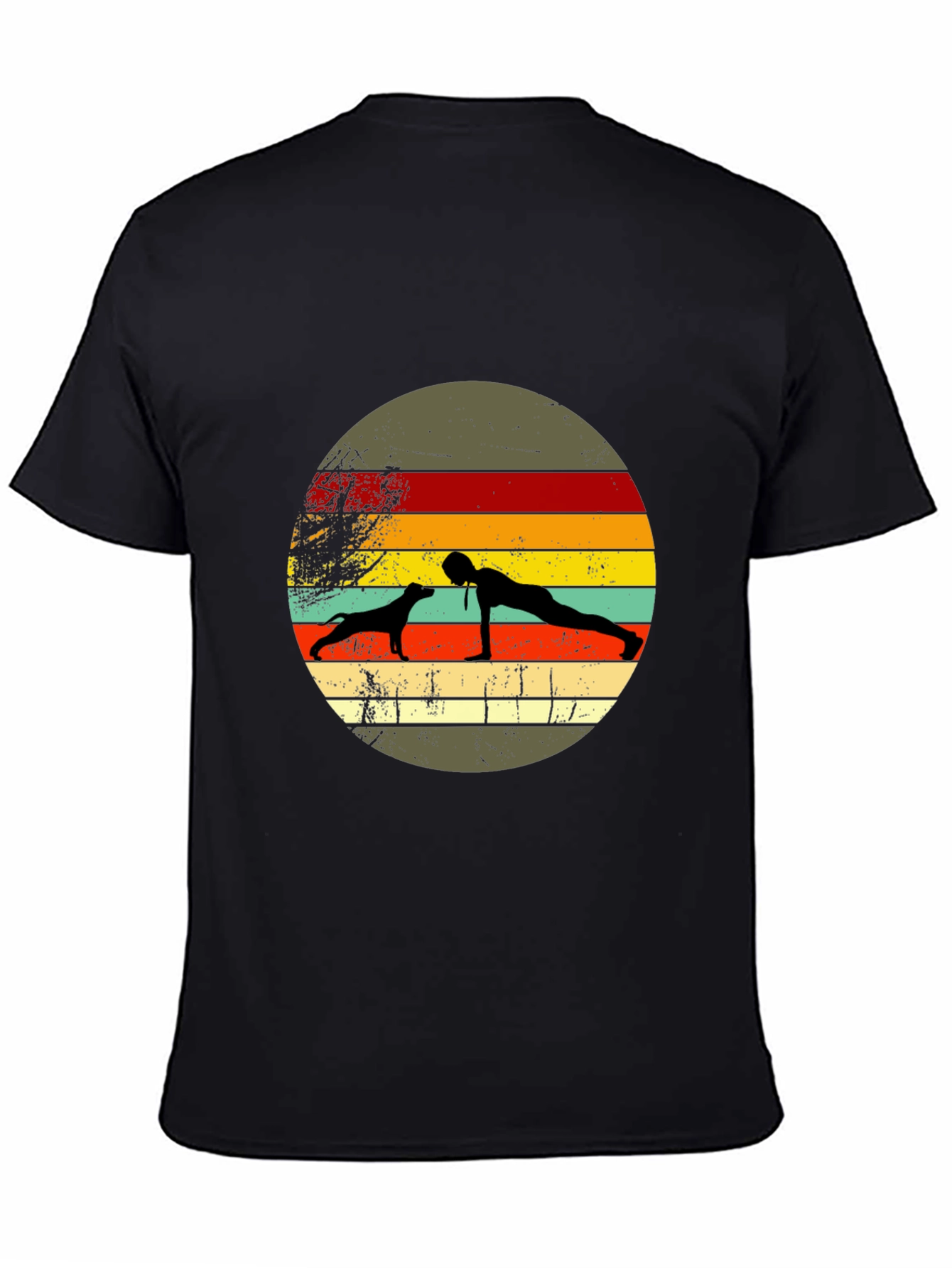 Dog Yoga Sunset Graphic Tee
