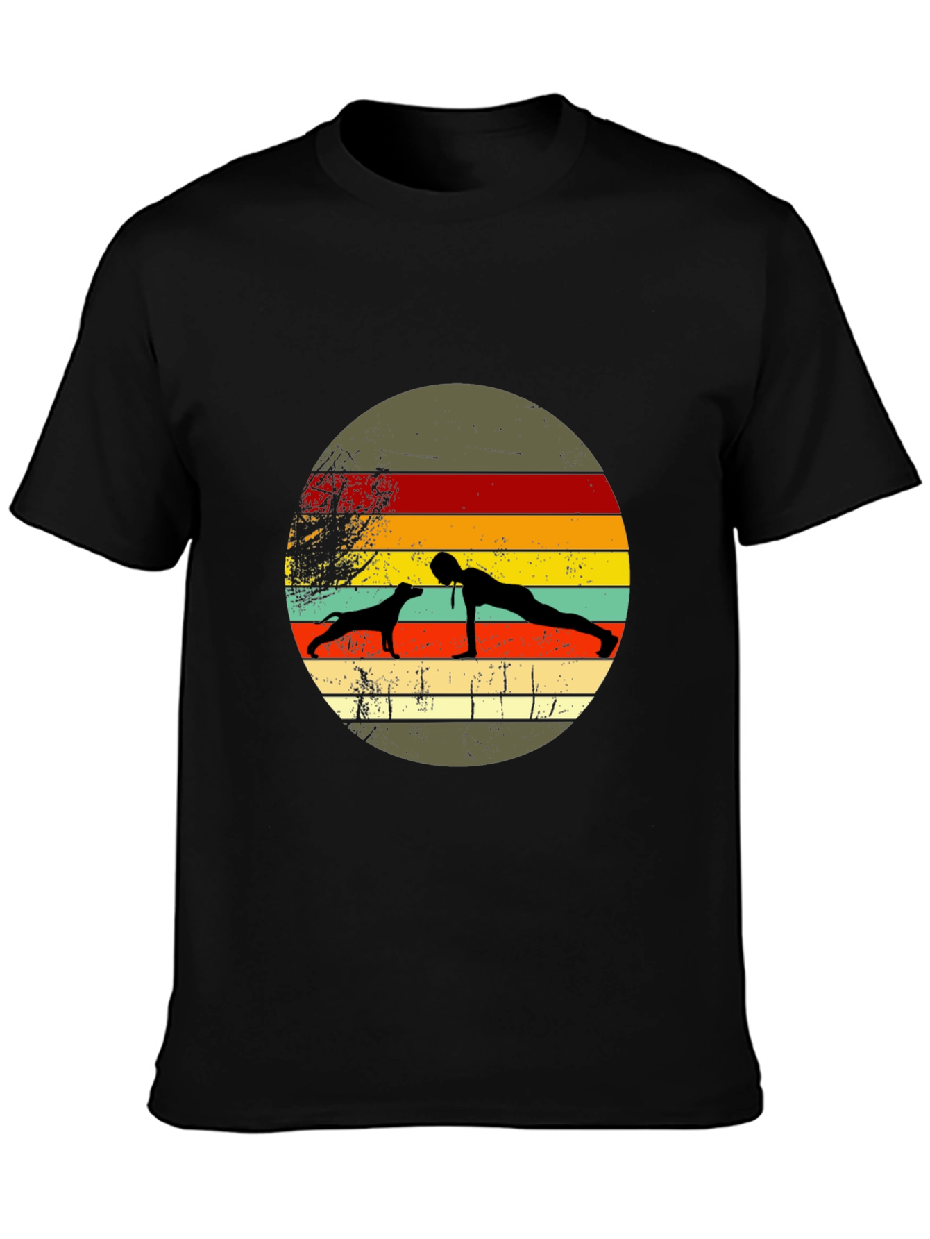 Dog Yoga Sunset Graphic Tee