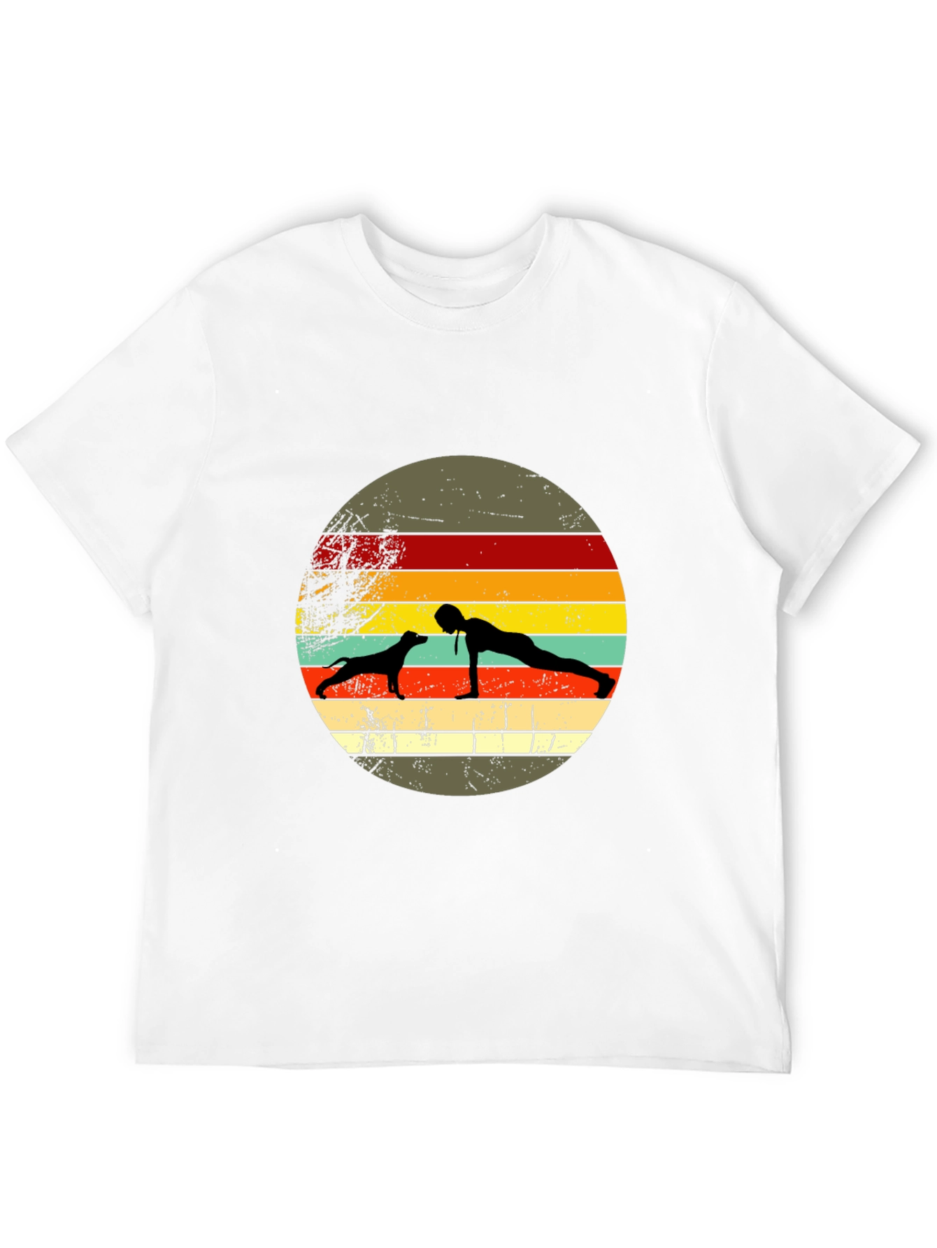 Dog Yoga Sunset Graphic Tee