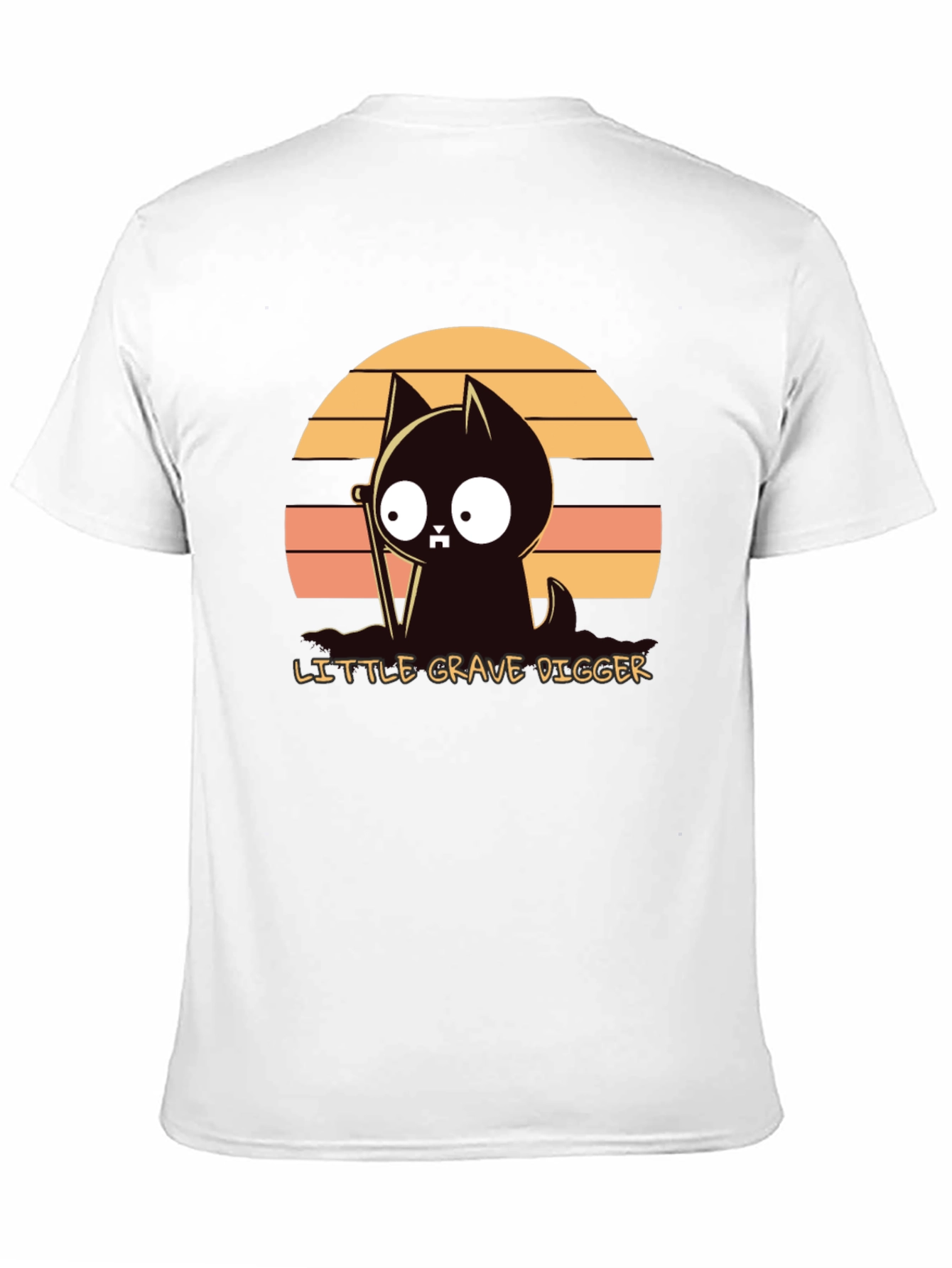Little Grave Digger T-Shirt: Cute Cat with Shovel