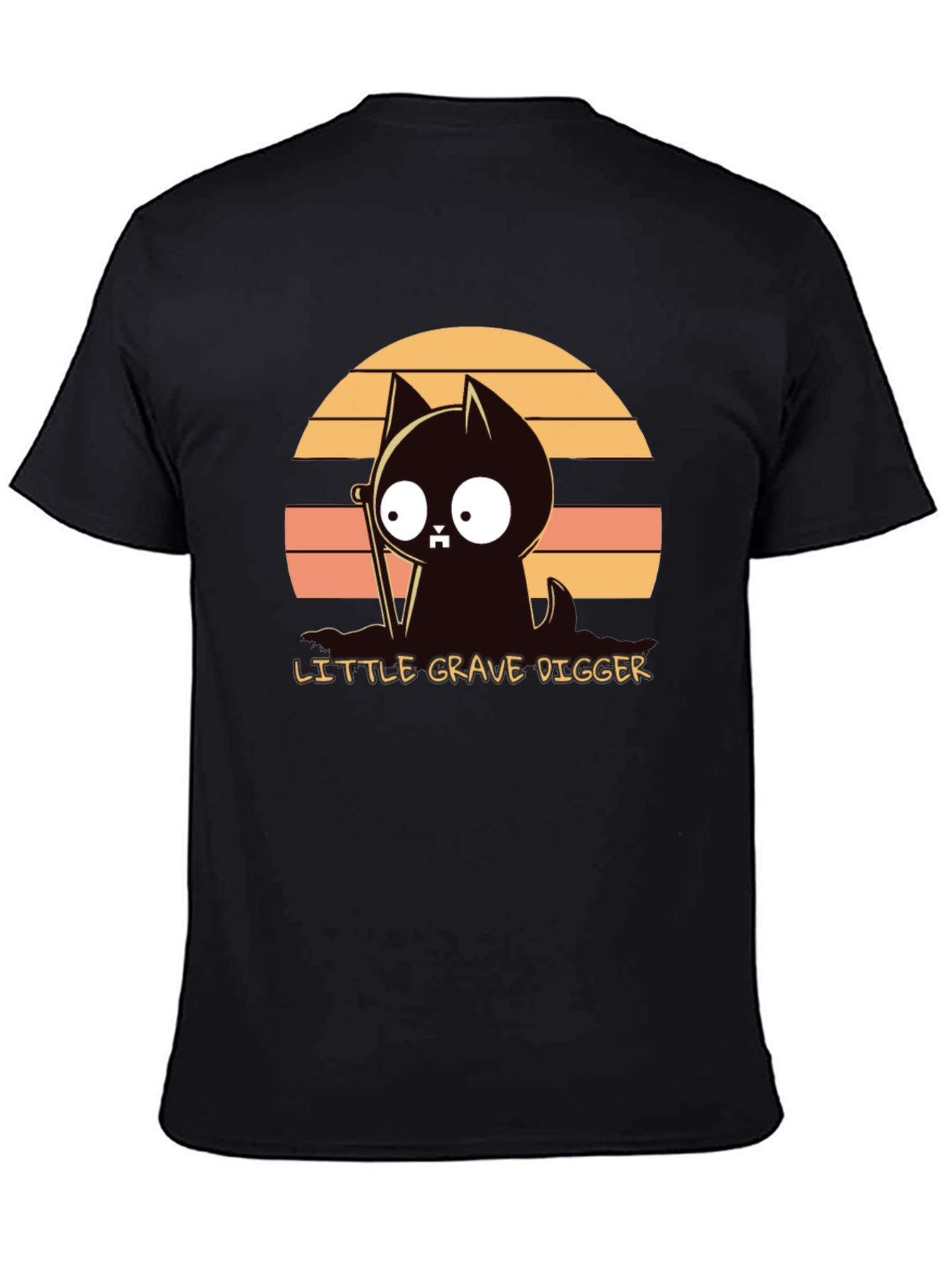 Little Grave Digger T-Shirt: Cute Cat with Shovel