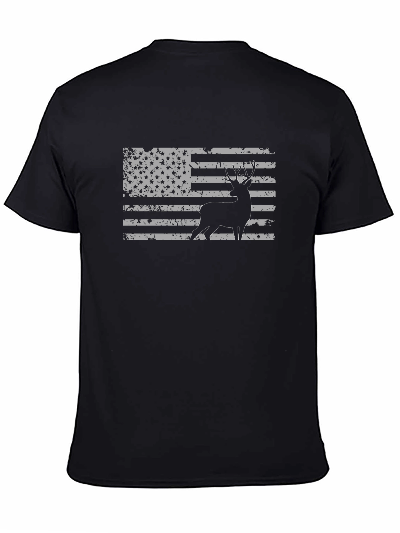 Deer Silhouette American Flag Graphic T-Shirt