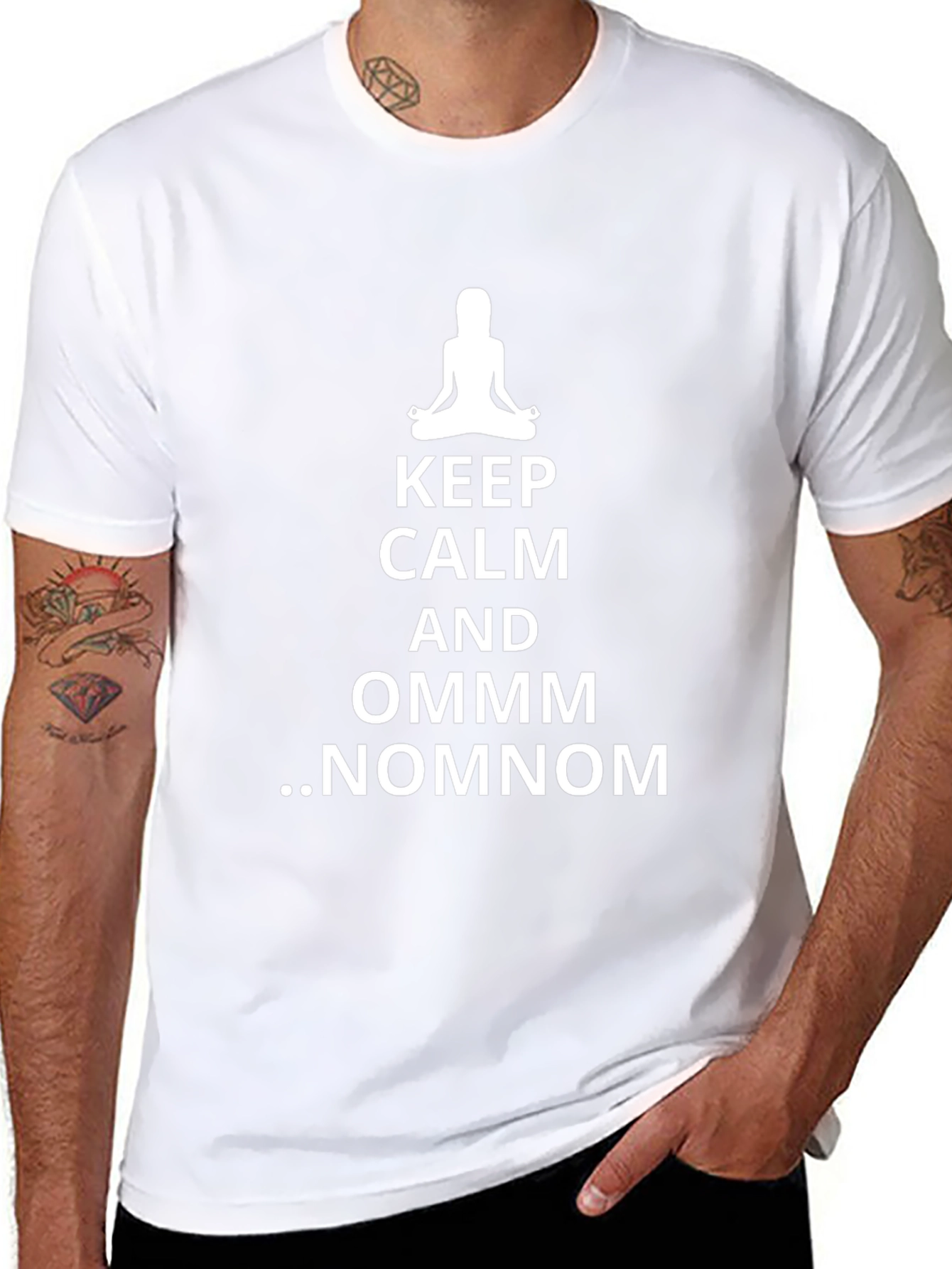 Keep Calm and Ommm Nomnom Black T-Shirt