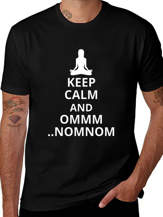 Keep Calm and Ommm Nomnom Black T-Shirt